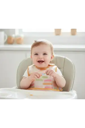 Babyjem Leke Tutmaz Giymeli Mama Önlüğü Pastel Şerit