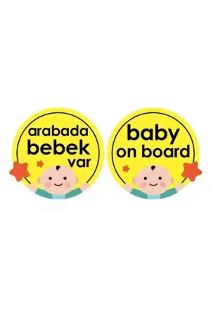 Babyjem Vakumlu Arabada Bebek Var Cam Yazısı Sarı