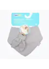 Babyjem Ahşap Diş Kaşıyıcılı Bürümcük Müslin Mama Önlüğü Gri