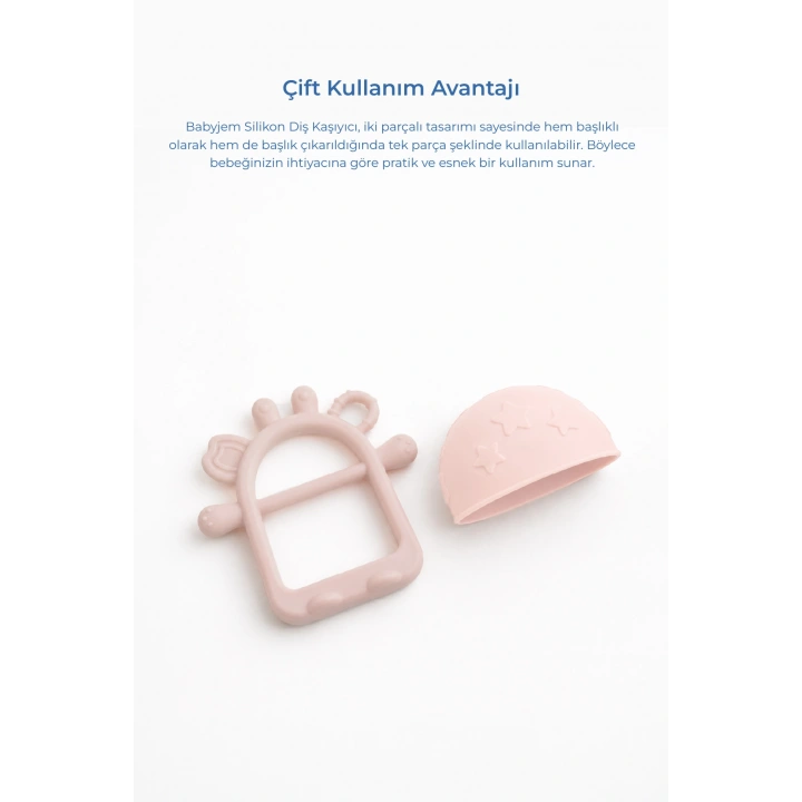 Babyjem Crabby Tutma Halkalı Silikon Diş Kaşıyıcı Pembe