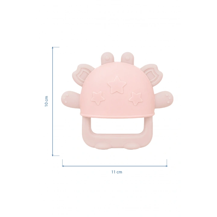 Babyjem Crabby Tutma Halkalı Silikon Diş Kaşıyıcı Pembe