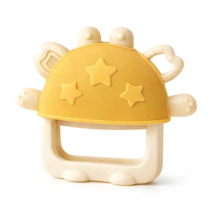 Babyjem Crabby Tutma Halkalı Silikon Diş Kaşıyıcı Sarı