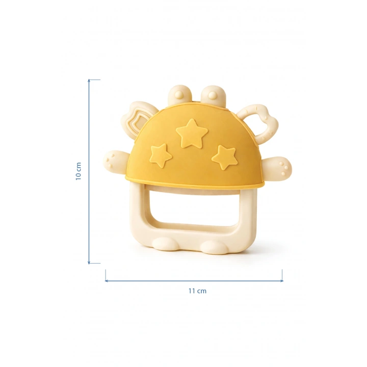Babyjem Crabby Tutma Halkalı Silikon Diş Kaşıyıcı Sarı