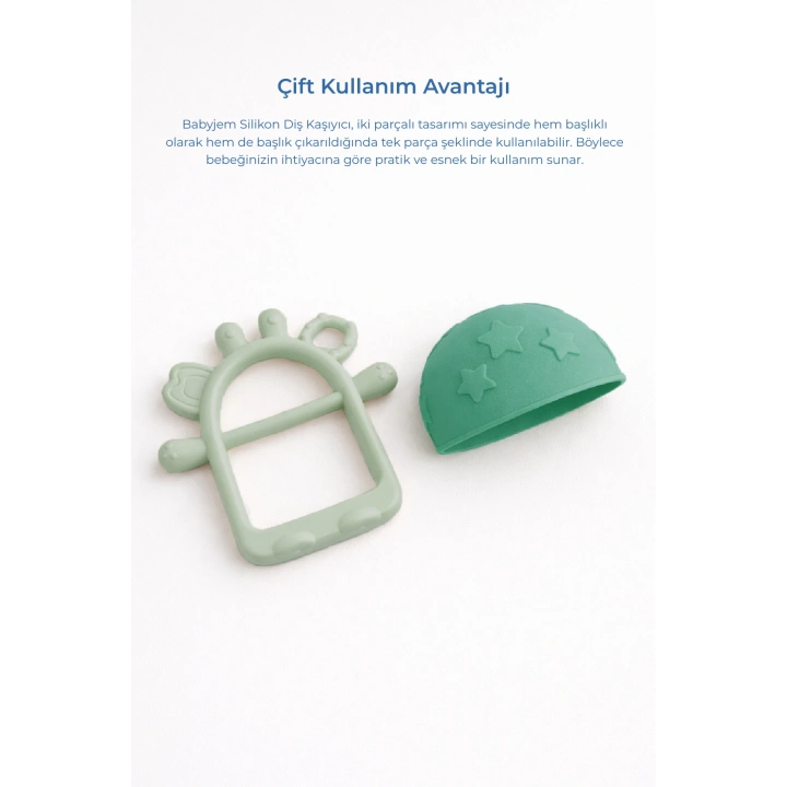 Babyjem Crabby Tutma Halkalı Silikon Diş Kaşıyıcı Soft Yeşil