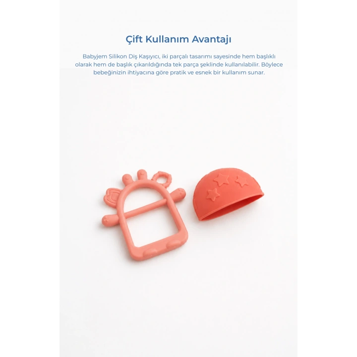 Babyjem Crabby Tutma Halkalı Silikon Diş Kaşıyıcı Turuncu