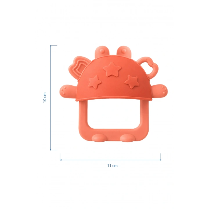 Babyjem Crabby Tutma Halkalı Silikon Diş Kaşıyıcı Turuncu