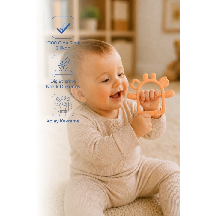 Babyjem Silikon Kolay Kavrama Diş Kaşıyıcı Soft Somon
