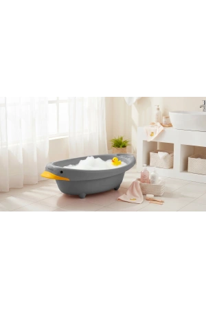 Babyjem Neşeli Ördek Bebek Banyo Küveti Soft Gri