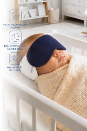 Babyjem Kepçe Kulak Önleyici ve Uyku Bandı Lacivert