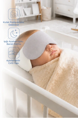 Babyjem Kepçe Kulak Önleyici ve Uyku Bandı Gri
