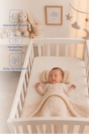 Babyjem Ayarlanabilir Düz Kafa Yastığı Somon Çiçek