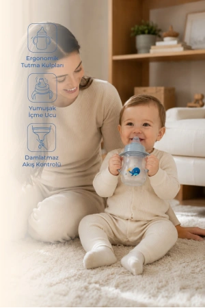 Babyjem Damlatmayan Suluk Alıştırma Bardağı 250 ml Gri