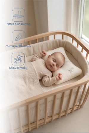 Babyjem Muslin Bebek Uyku Yastığı Ekru
