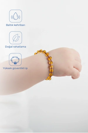 Babyjem Orjinal Sertifikalı Kehribar Bebek Bilekliği Bal
