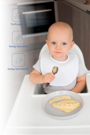 Babyjem Kolay Kavrama Silikon İkili İlk Püre Mama Kaşığım Latte