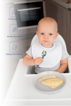 Babyjem Kolay Kavrama Silikon İkili İlk Püre Mama Kaşığım Mint