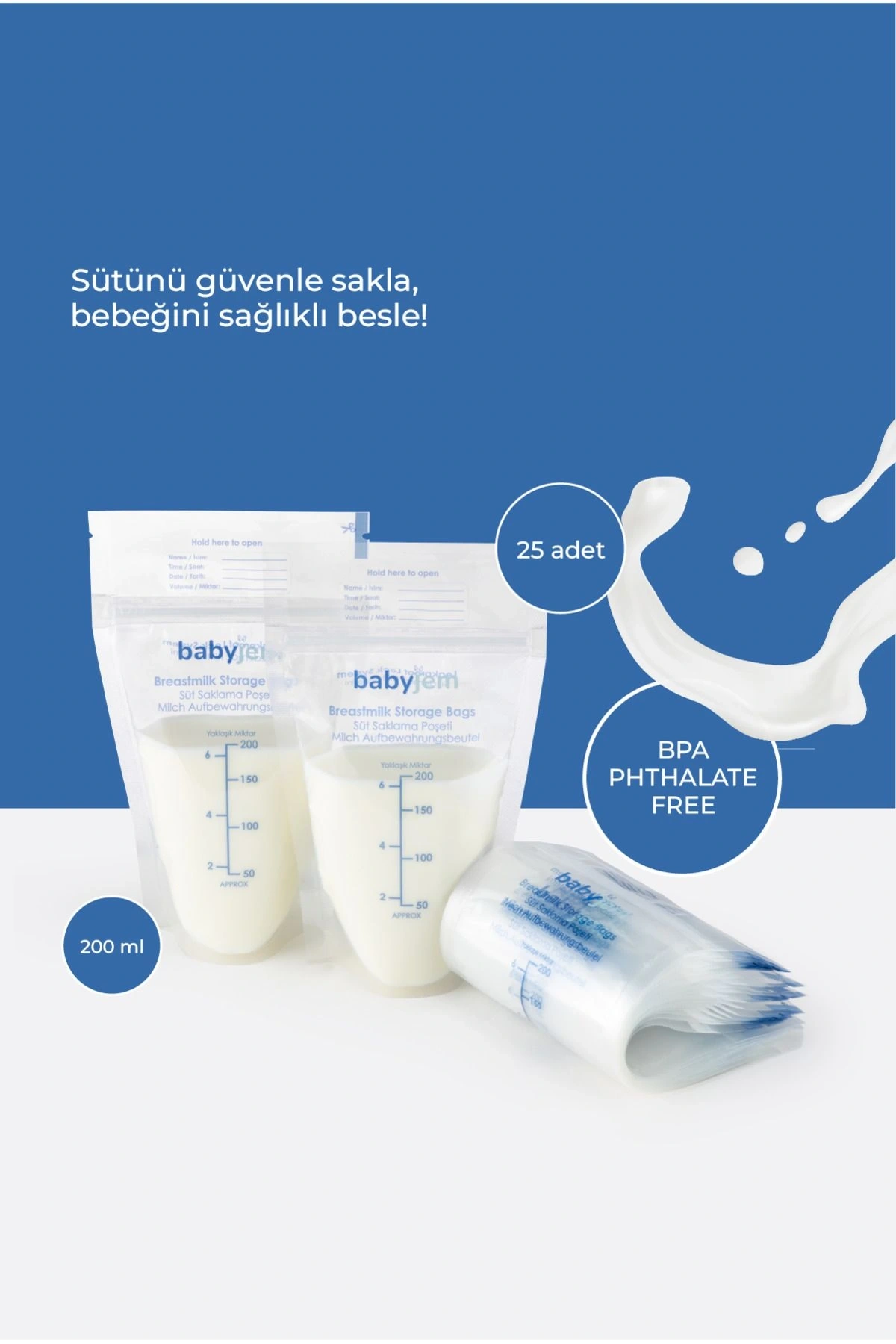 Babyjem 25li Süt Saklama Poşeti