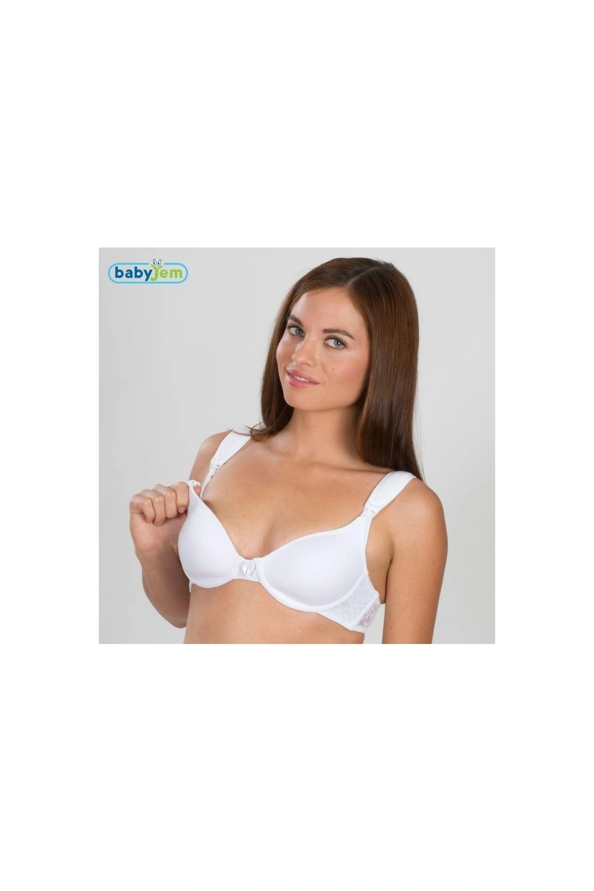 Babyjem Destekli Dantelli Emzirme Sütyeni Beyaz 85 Beden