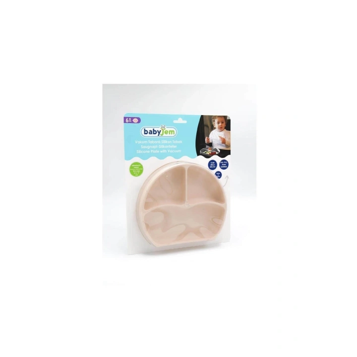 Babyjem Vakum Tabanlı Silikon Tabak Ekru - Bpa Içermez