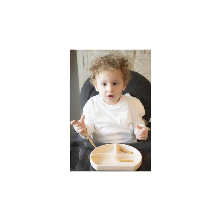 Babyjem Vakum Tabanlı Silikon Tabak Ekru - Bpa Içermez