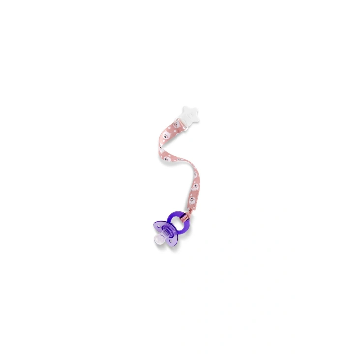 Babyjem Emzik Tutacağı Desenli Pembe Yıldızlı