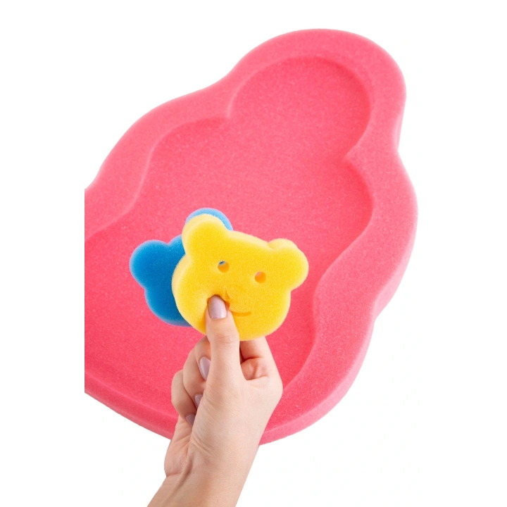 Babyjem Küvet Süngeri Banyo Süngeri  Kırmızı