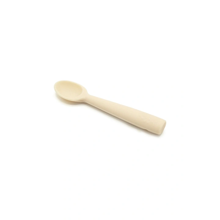 Babyjem Diş Kaşıyıcılı Silikon Kaşık Ekru - Bpa & Pvc & Latex & Plastik Içermez.