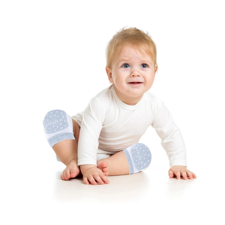 Babyjem Emekleme Dizliği Örgü Mavi