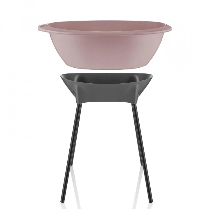 Babyjem Elegant Ayaklı Küvet 38 lt Su Tahliyeli Pembe Renk