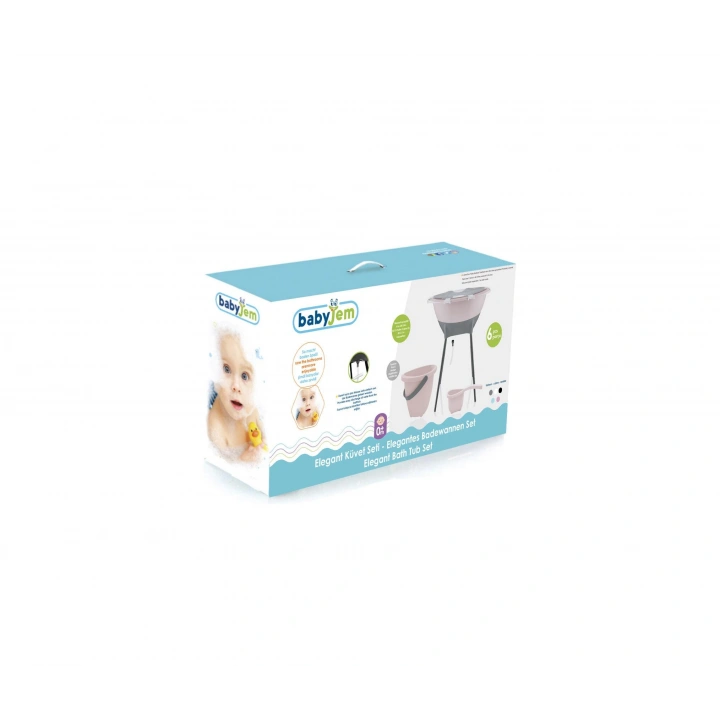 Babyjem Elegant Bebek Banyo Küvet Seti Beyaz Renk- Küvet ,Maşrapa, Banyo Kovası