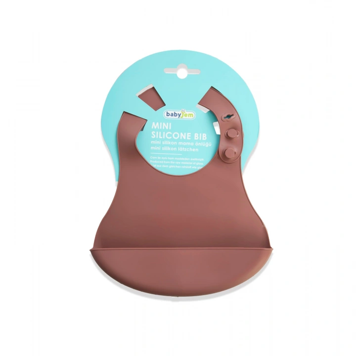 Babyjem Mini Silikon Önlük Mocha