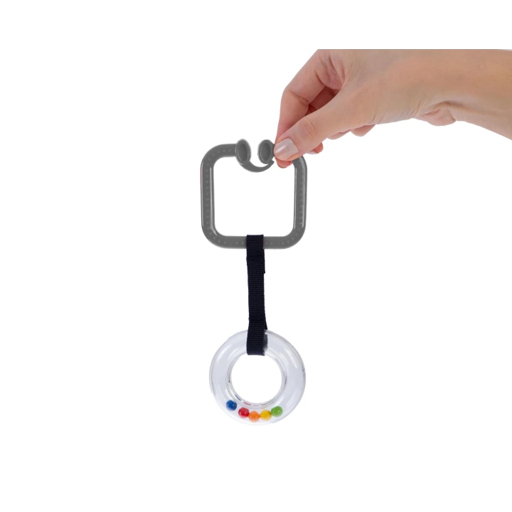Babyjem Çıngıraklı Puset Halkası Gri Kare