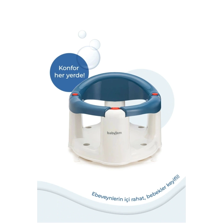 Babyjem Önden Açılır Banyo & Mama Oturağı İndigo Mavi