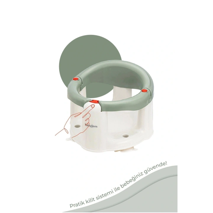 Babyjem Önden Açılır Banyo & Mama Oturağı Soft Yeşil