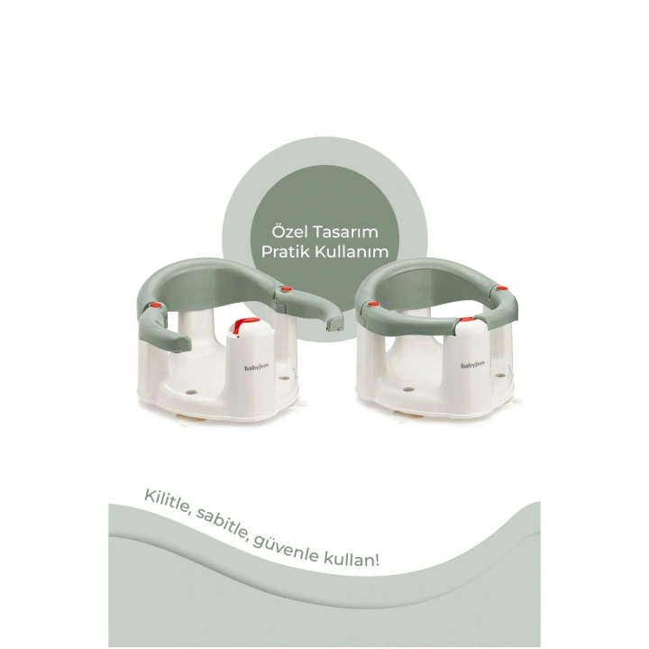Babyjem Önden Açılır Banyo & Mama Oturağı Soft Yeşil