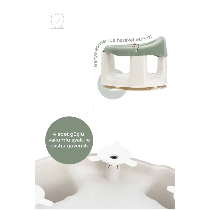 Babyjem Önden Açılır Banyo & Mama Oturağı Soft Yeşil