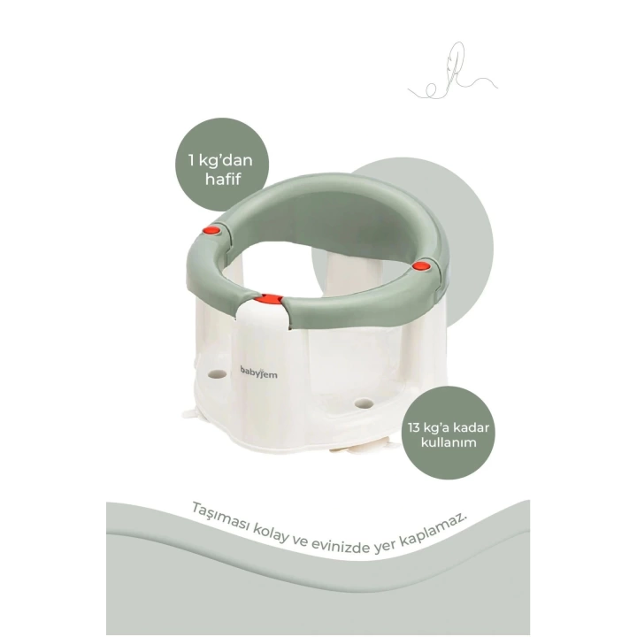 Babyjem Önden Açılır Banyo & Mama Oturağı Soft Yeşil