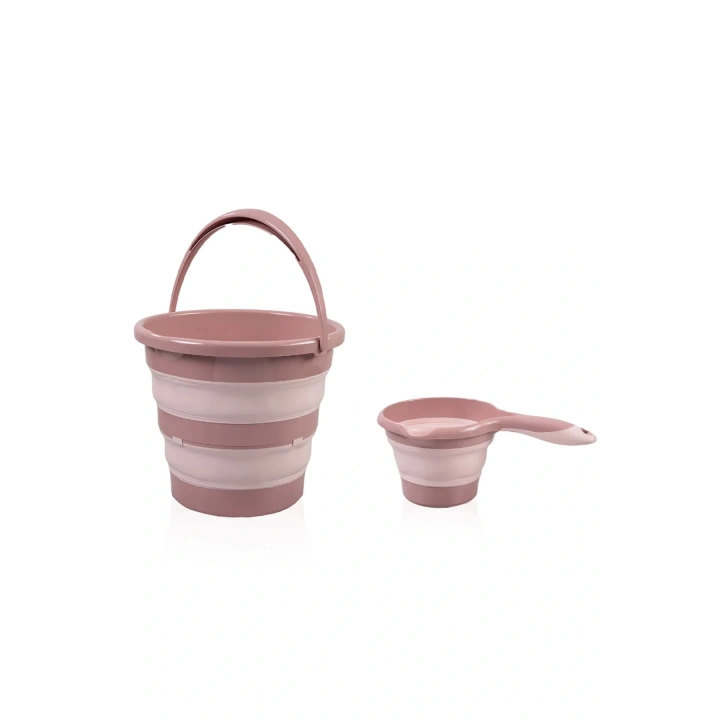 Babyjem Katlanır Banyo Küveti 3 Lü Set Somon
