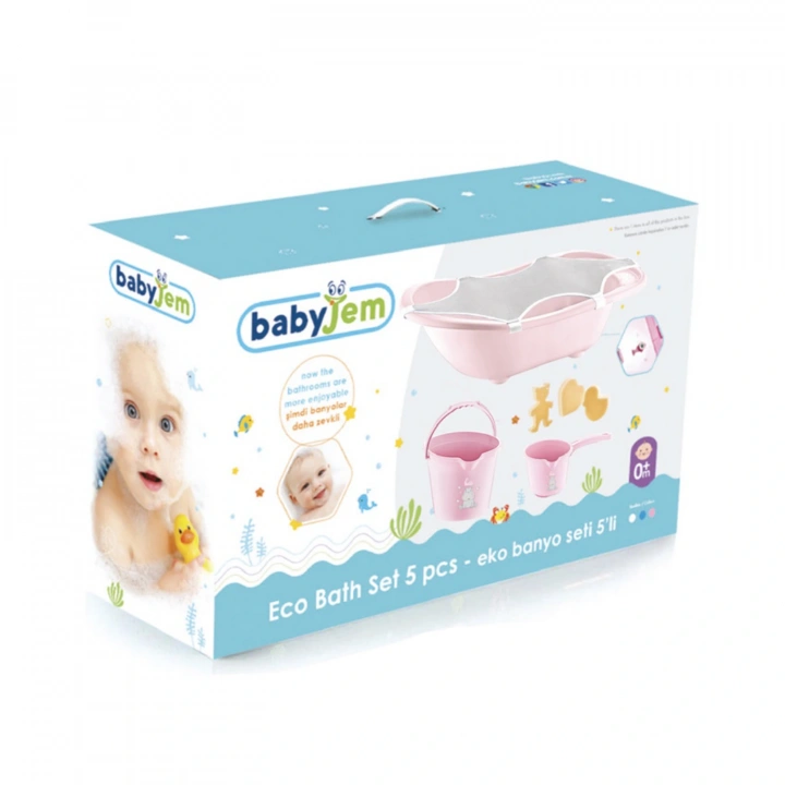 Babyjem 5 Parça Banyo Küvet Seti Pembe