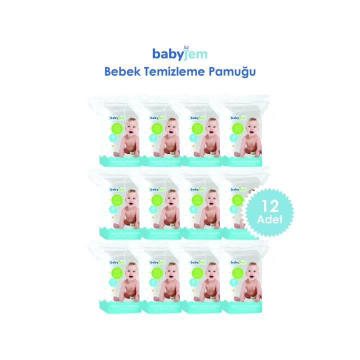 Babyjem Ultra Hassas Bebek Temizleme Pamuğu 12li Fırsat Paketi (720 Adet)