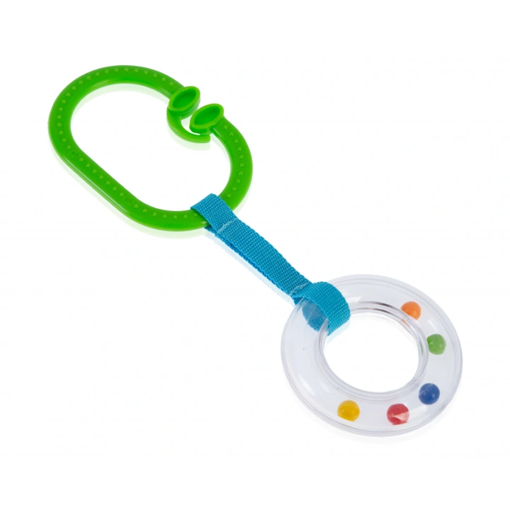 Babyjem Çıngıraklı Puset Halkası Yeşil Oval - Bebek Arabası Oyuncağı