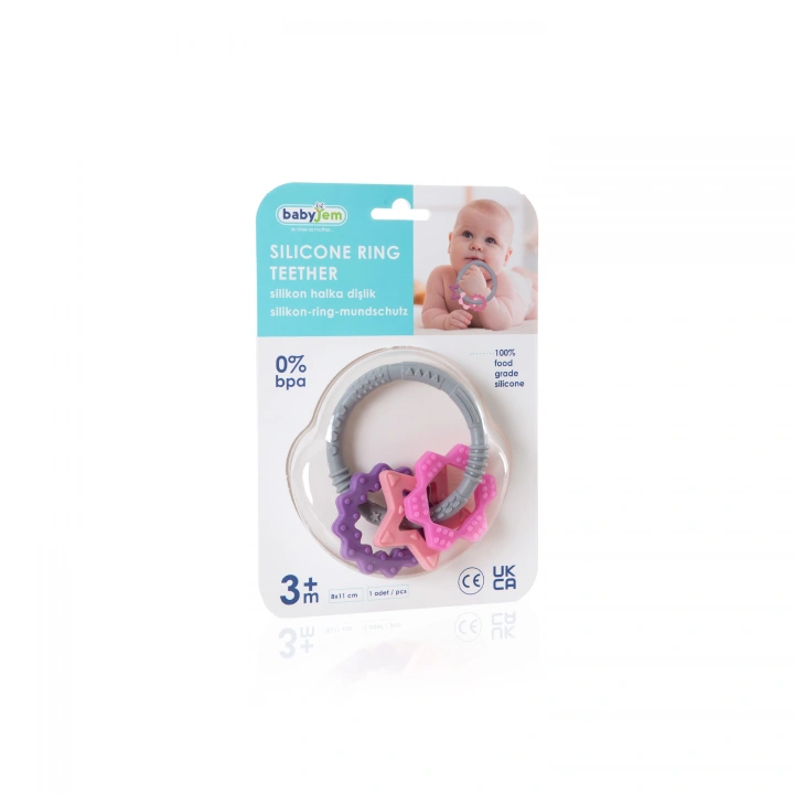 Babyjem Silikon Halka Diş Kaşıyıcı Pembe