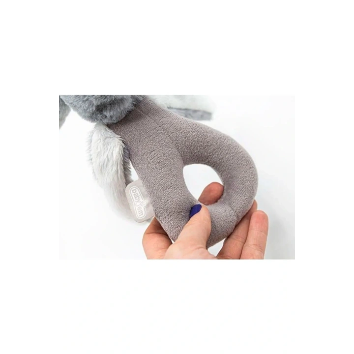 Babyjem Tutmalı Çıngıraklı Mini Peluş Tavşan Gri 842