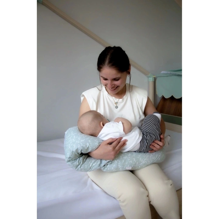 Babyjem Çok Fonksiyonlu Emzirme Destek Minderi & Anne Hamile Yastığı Yeşil Çiçek Outlet