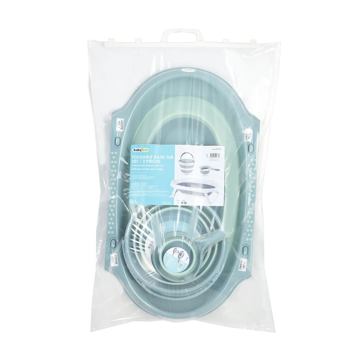 Babyjem Katlanır Banyo Küveti 3 Lü Set Turkuaz