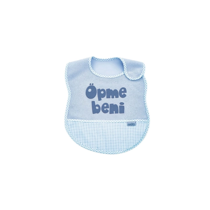 Babyjem Lüks Öpme Beni Mama Önlüğü Mavi