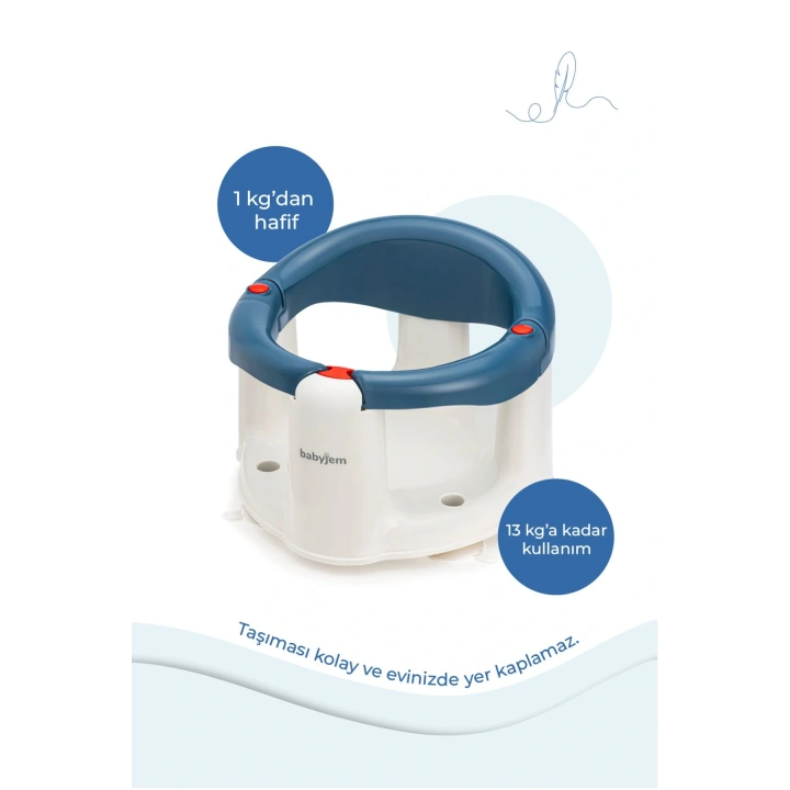 Babyjem Önden Açılır Mama Sandalye Oturağı Ve Minderi - 2  Li Set İndigo Mavi