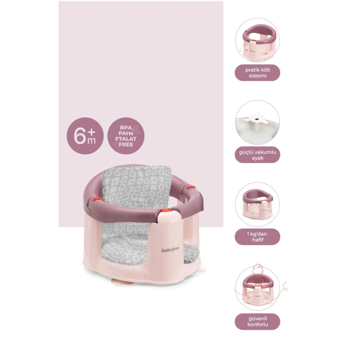 Babyjem Önden Açılır Mama Sandalye Oturağı Ve Minderi - 2 Li Set Mürdüm