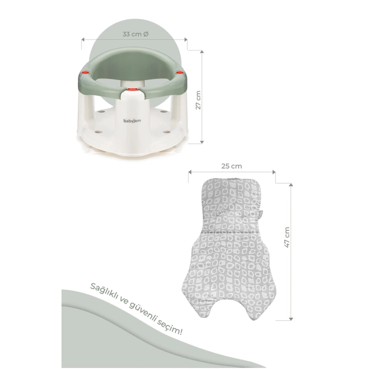 Babyjem Önden Açılır Mama Sandalye Oturağı Ve Minderi - 2  Li Set Soft Yeşil