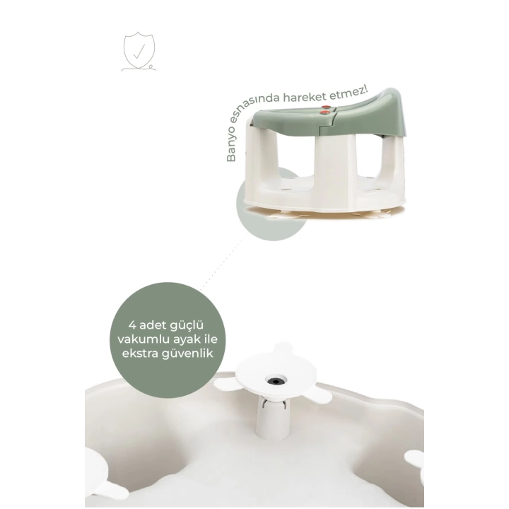 Babyjem Önden Açılır Mama Sandalye Oturağı Ve Minderi - 2  Li Set Soft Yeşil
